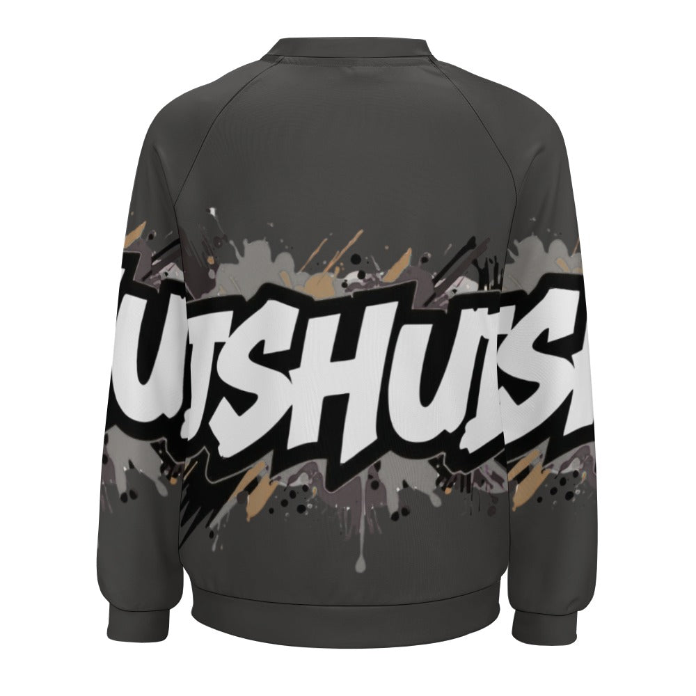 Felpa Donna JSHub Dark Edition – Graffiti Tono su Tono con Scritta Bianca