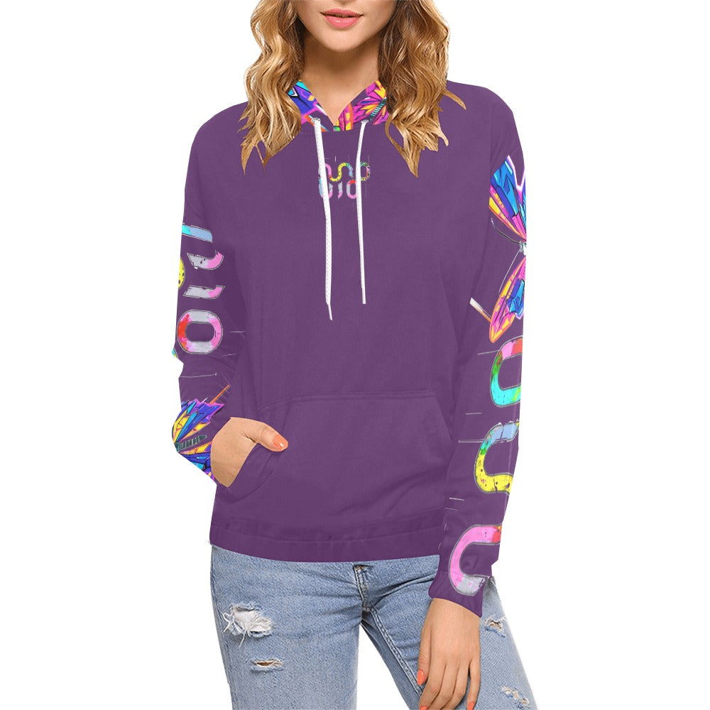 Felpa donna Wings of Noise con cappuccio small tech over – 10 varianti colore