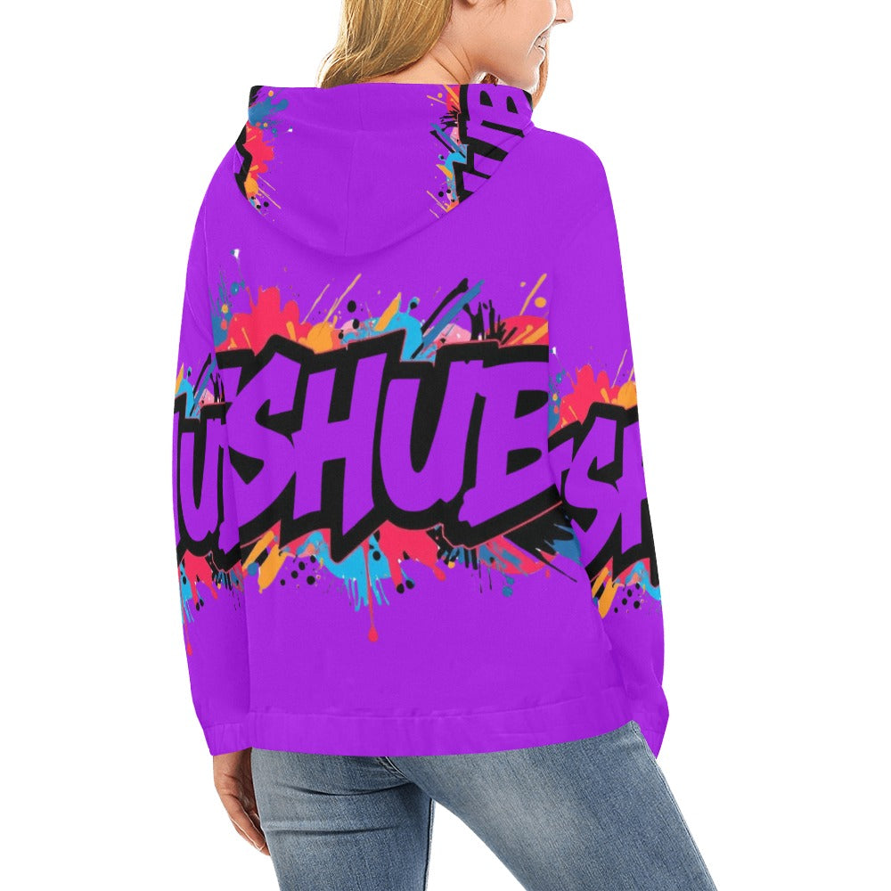 Felpa con cappuccio da donna H13 con stampa all-over