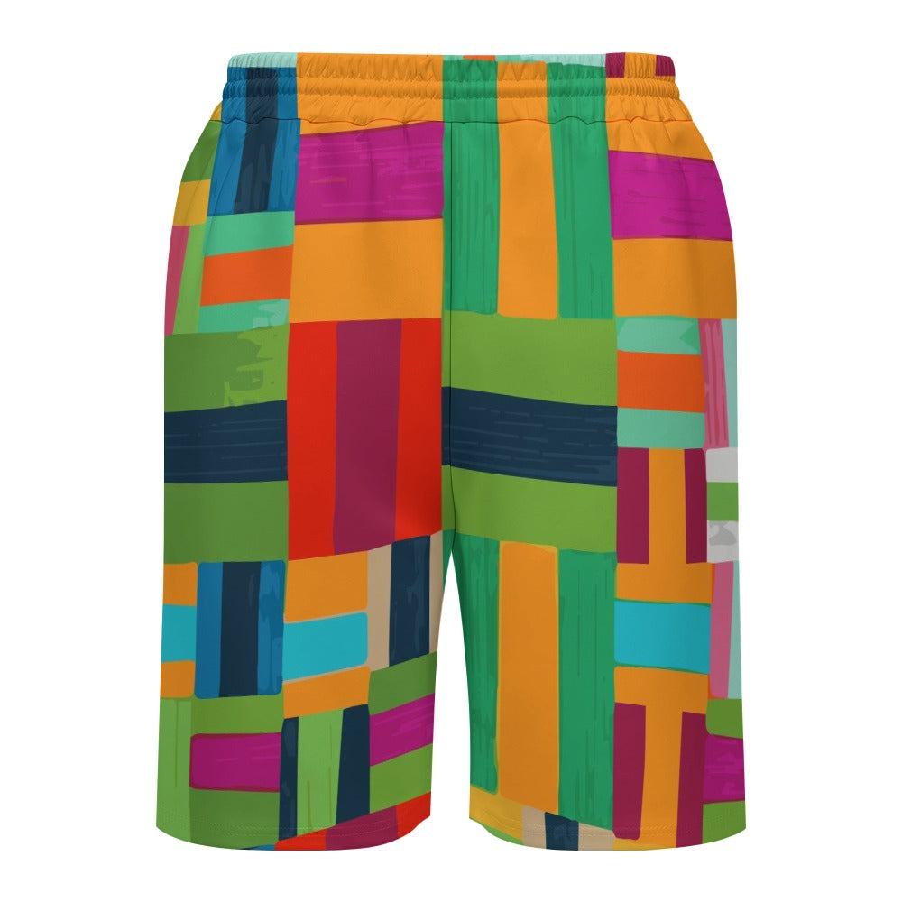 Pantaloncino Uomo JSHUB Mosaic Blocks Multicolor – Shorts Casual Sportivi Premium