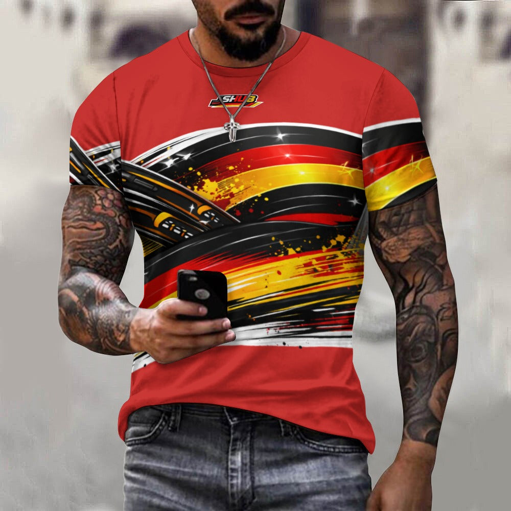 T-Shirt Germany Uomo Rosso Scuro JSHUB Winter Nation 2026 Streetwear