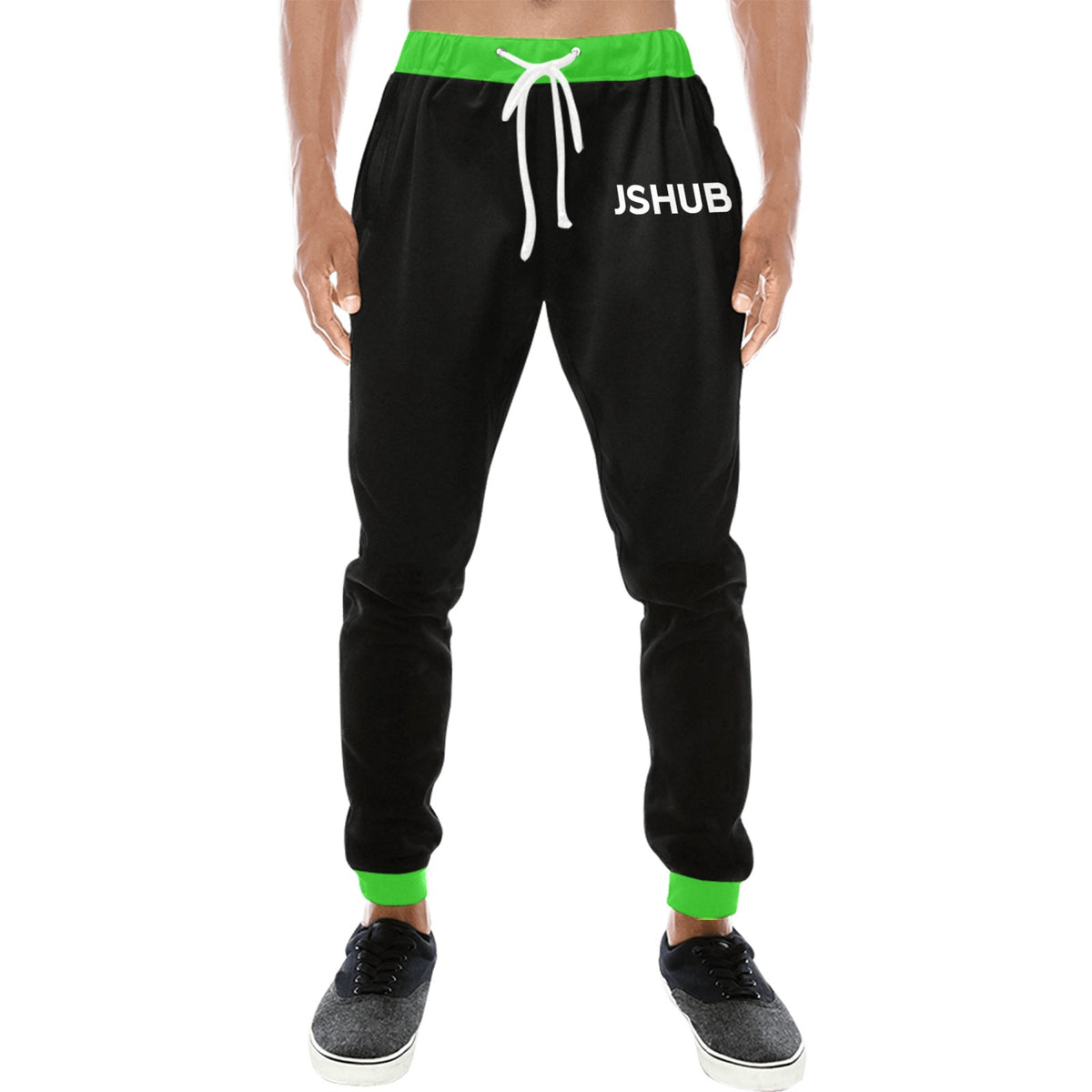JS HUB Motion Core Pants Uomo Streetwear Nero Calf Graphic