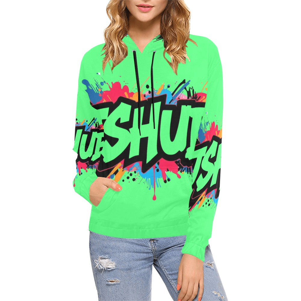 Felpa con cappuccio da donna H13 con stampa all-over