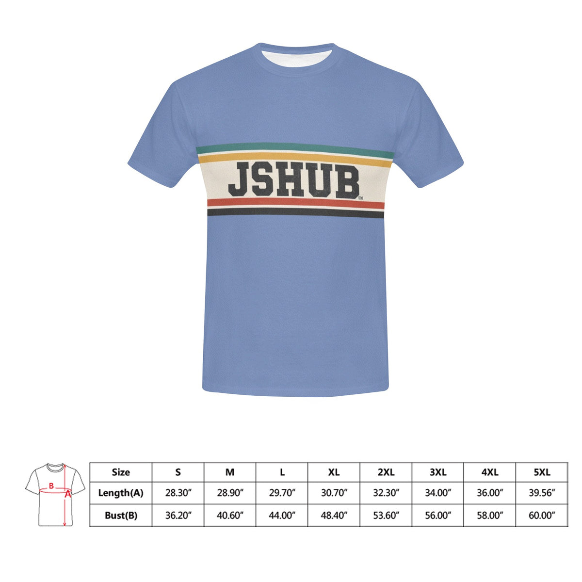 T-Shirt Uomo JSHUB Anni 50 – Collezione Sport Heritage All Over