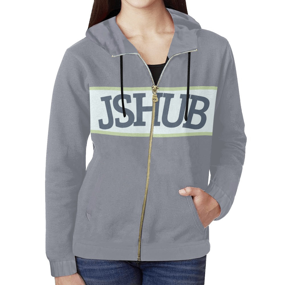 Felpa donna JSHUB anni 50 con zip stile vintage sportivo