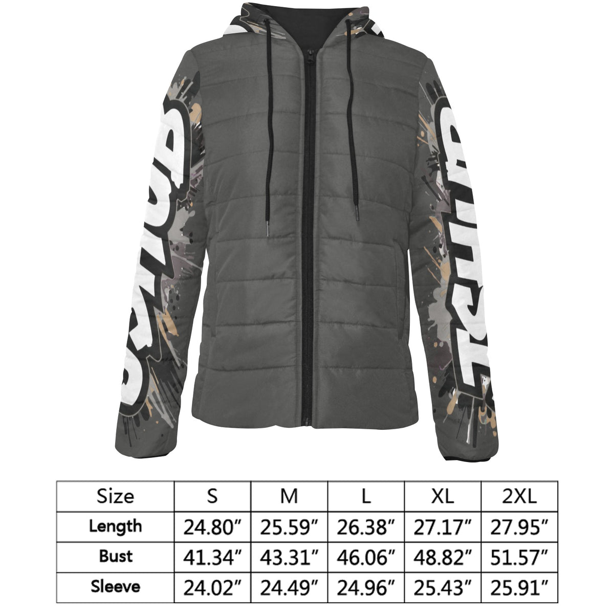 Giacca Imbottita con Cappuccio da Donna – Stampa All Over JSHub
