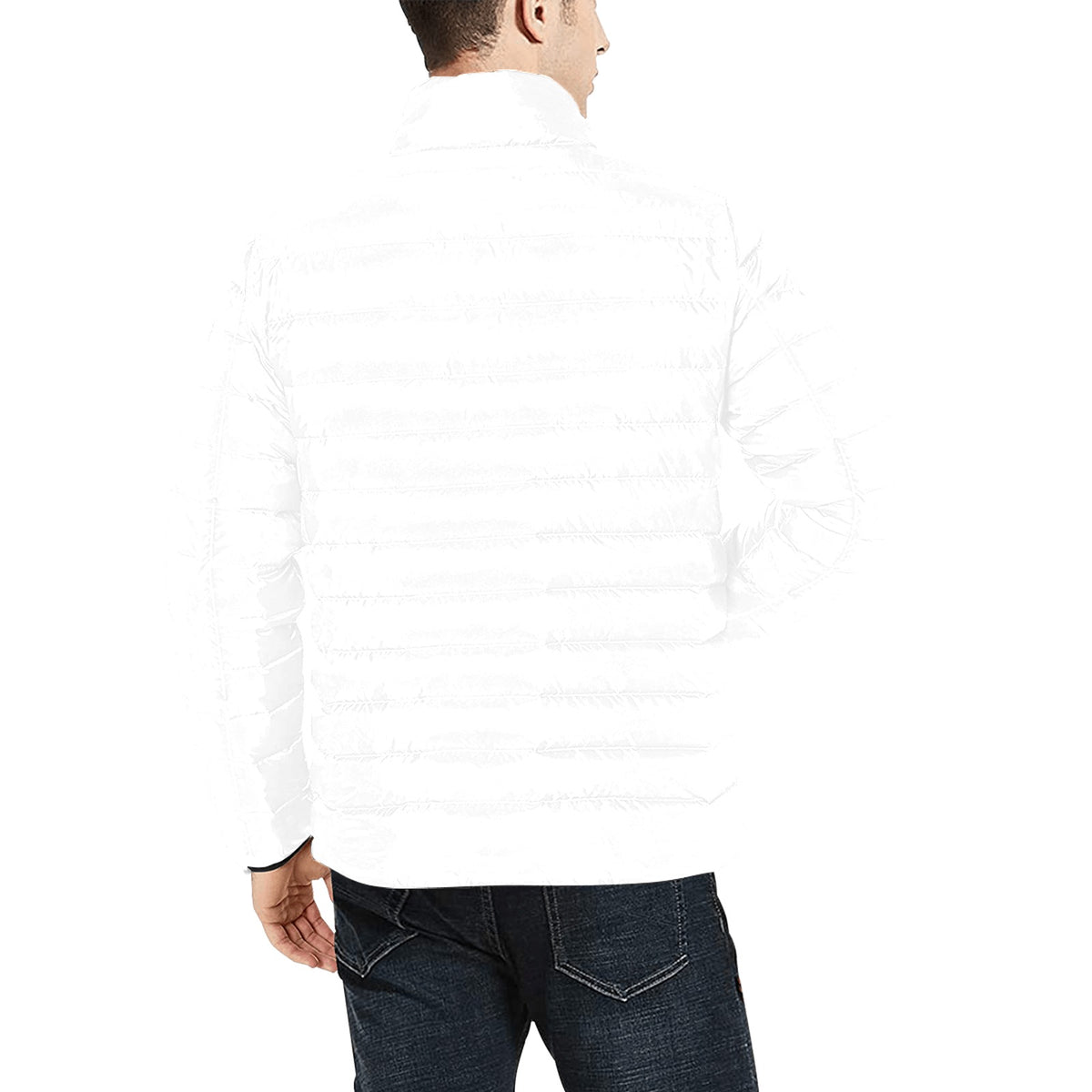 Giacca Bomber Uomo Collezione JSports K23 Urban Frost JSHUB – Base Bianca con Stampa Nera Centrale